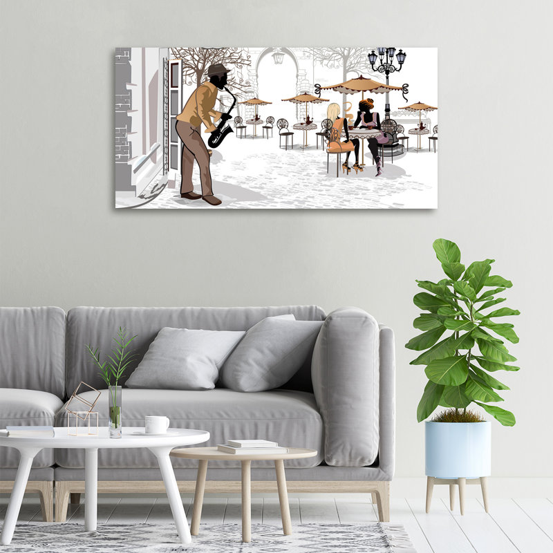 Street Musician - Wrapped Canvas Print