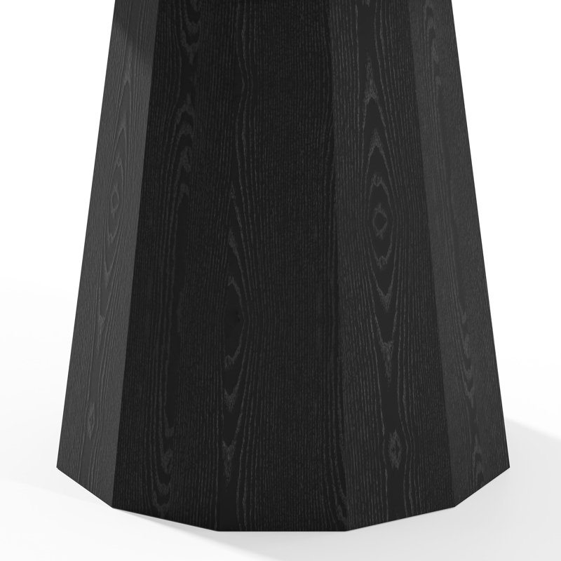 Solid Wood Dining Table Round Pedestal Kitchen Table, 30”H x 46”L x 46”W, Black