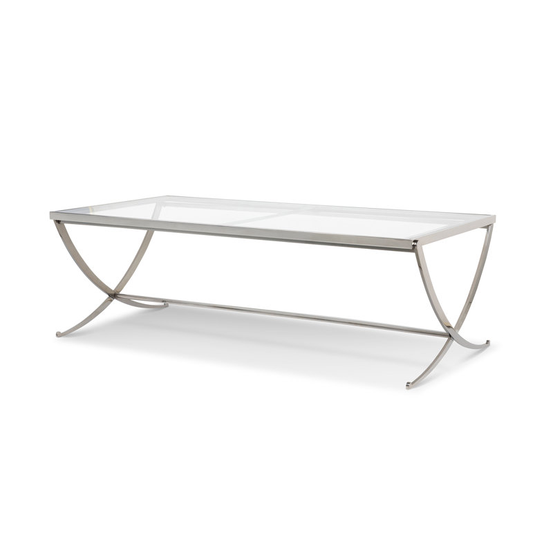 Glass Cocktail Table, Silver