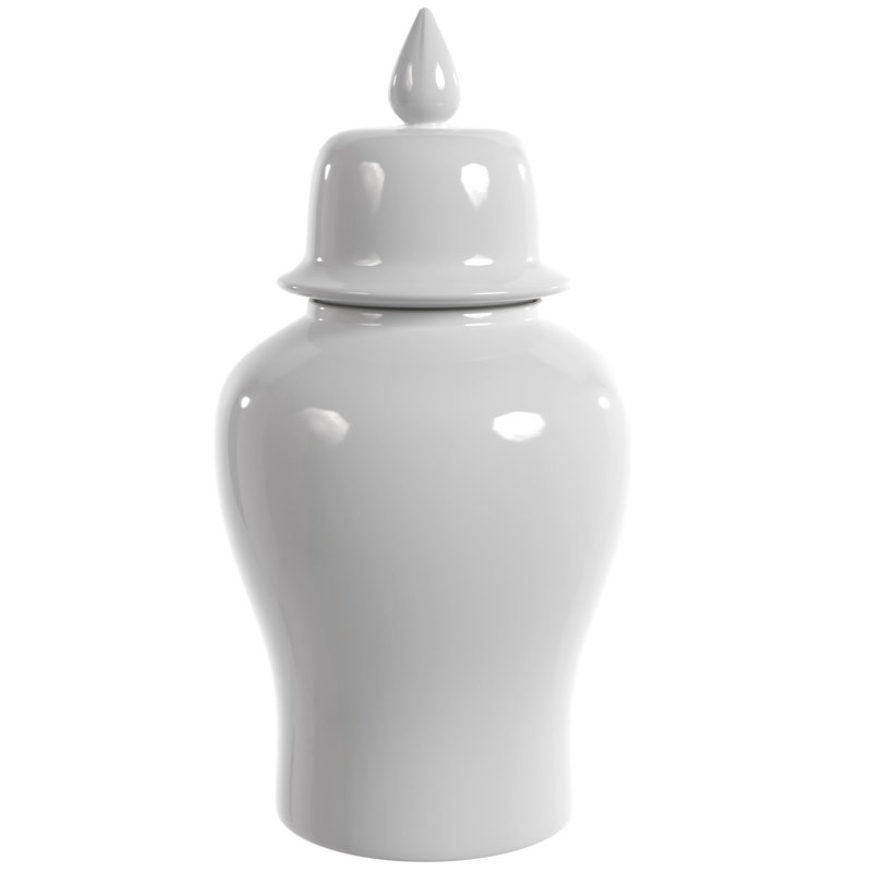 Timeless Chinese Temple Jar, White, 32"