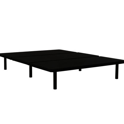 Upholstered Black Queen Size Platform Bed Frame For Bedrooms, With Simple Design And Underbed Storage Guest Rooms, Mattress Support Stress - Setup