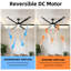 84 po Ventilateur de plafond avec DEL Tri-cct 1350 lumens, 6 pales en aluminium, moteur à courant continu silencieux, télécommande et 3 tiges-356468798