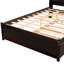 Lit double avec lit gigogne et rangement pour la tête de lit, idéal pour les invités, construction en pin-130093381