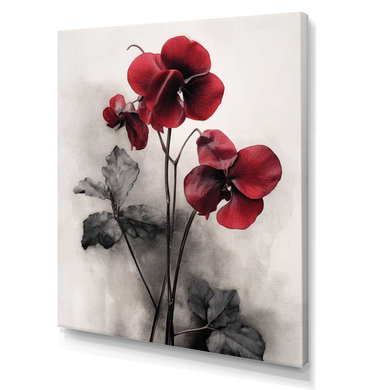 Red Violets Dreamer I - reproduction sur toile, H 40 po x l 30 po x P 1,5 po, Toile tendue