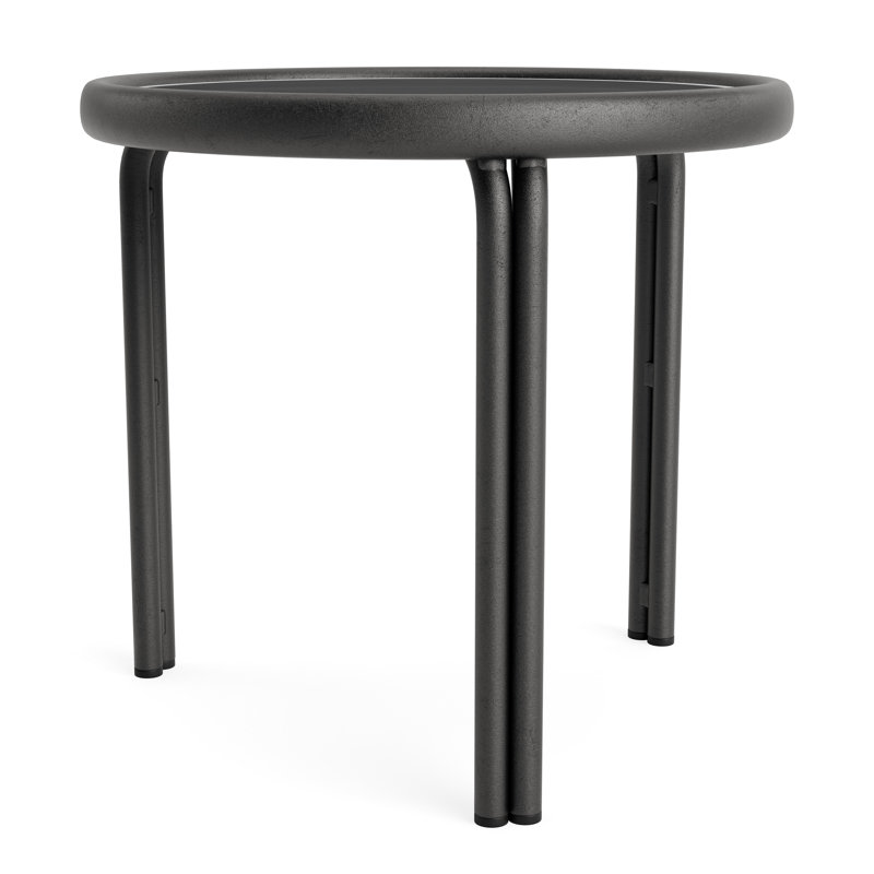 Kantan Outdoor Round Side Table, Textured Pewter