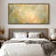 Doux champ abstrait doré pour chambre à coucher ou salon, impression murale-20161244-20161246