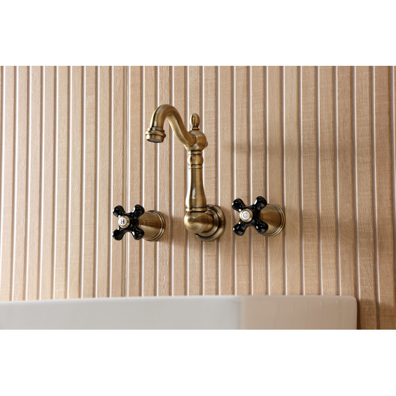Kingston Brass Duchess Two-Handle Wall Mount Bathroom Faucet, Antique Brass