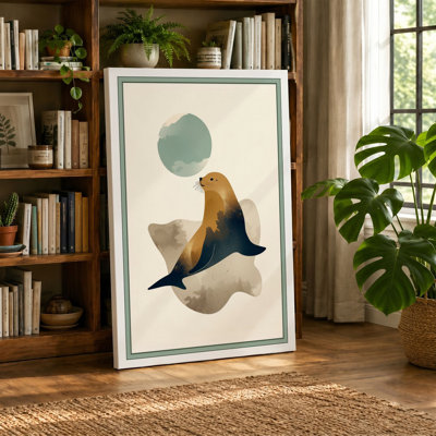 Seal Among Currents Boho - Wrapped Canvas