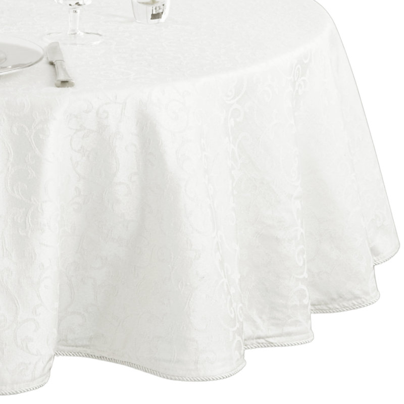 Lenox Opal Innocence Tablecloth, 70" Round, White