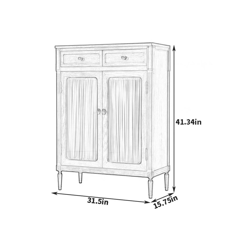 Buffet simple de couleur noyer