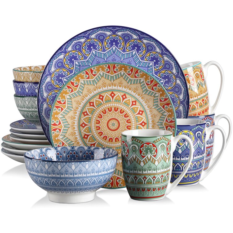 Reviews Service - Wayfair Set | Mandala Dinnerware & 4 Porcelain Bungalow China for Rose