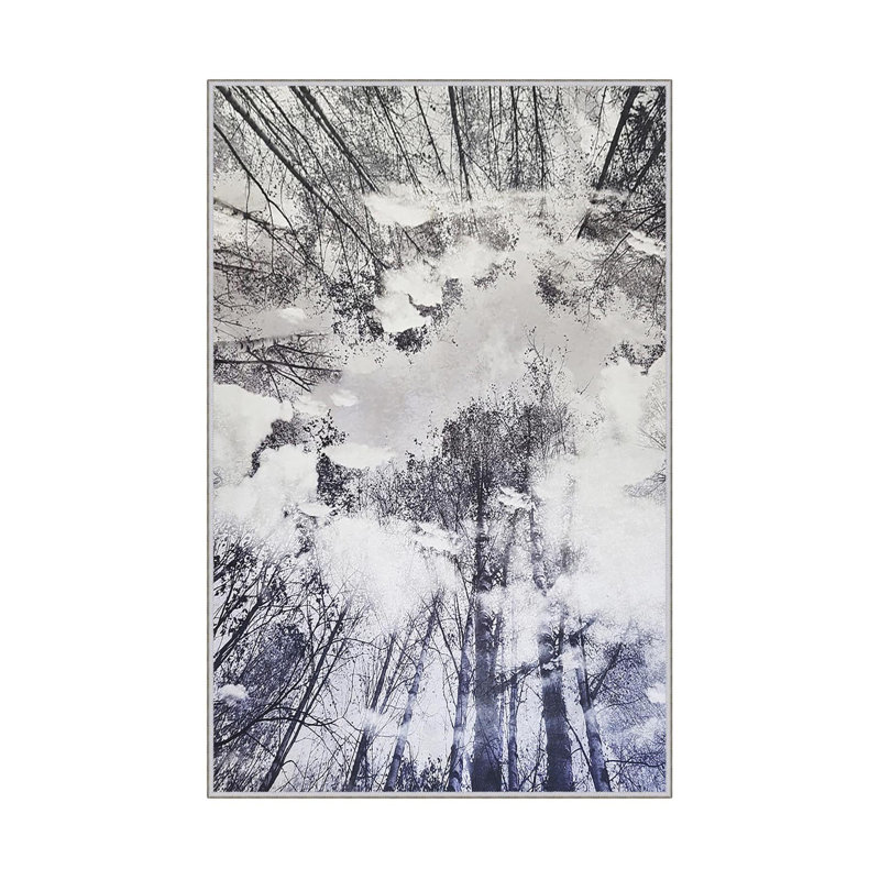 Antibacterial Woven Carpet (2.6 x 4.0 ft), 100% Polyester, 0.3 in Pile Height | Non-Slip PVC Dot Underside, 3D Digital Printing | Machine Washable, Easy Care for Living Room, Bedroom & Office