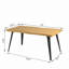Ensemble de salle à manger de cuisine 5 pièces, table en bois naturel 63 po avec 4 chaises en tissu gris-133283184