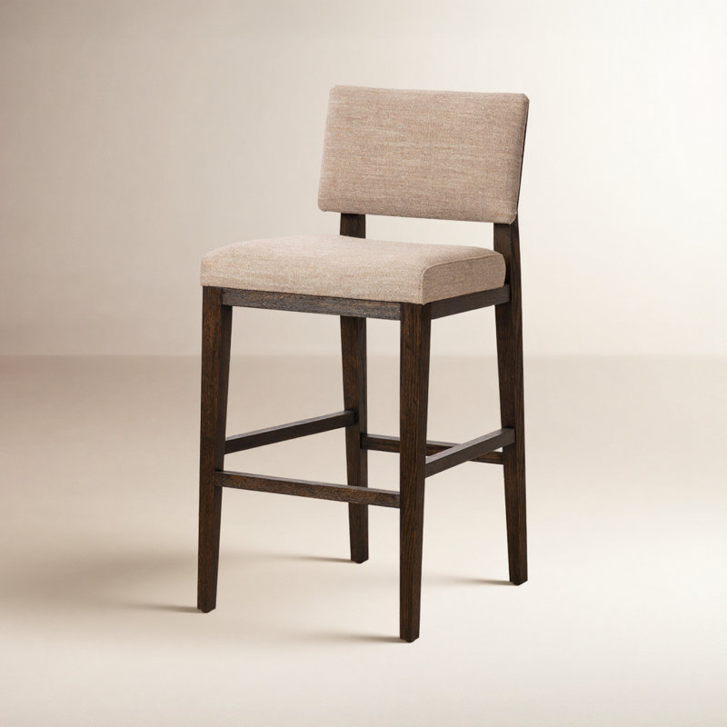 Sokrates Upholstered Stool, Bar Stool (31.25" Seat Height), Alcala Fawn