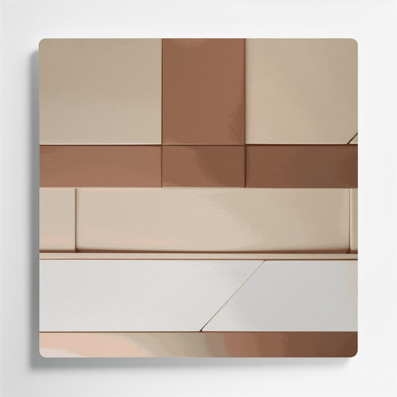 Minimalisme 29, art mural en métal beige, H 12 po x l 12 po