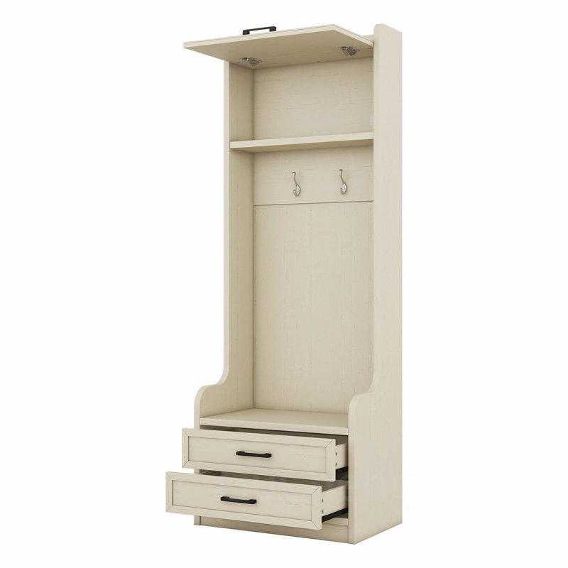 Versatile Detachable Hall Tree with Multiple Storage Options for Entryways, Beige
