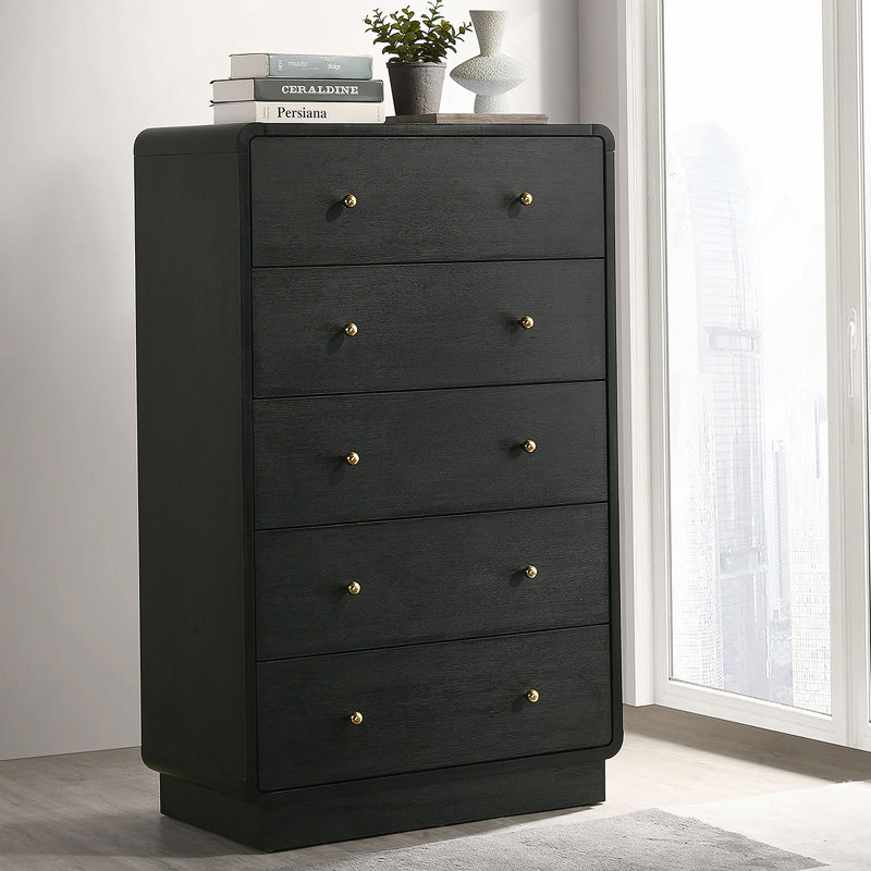 Commode 5 tiroirs noire