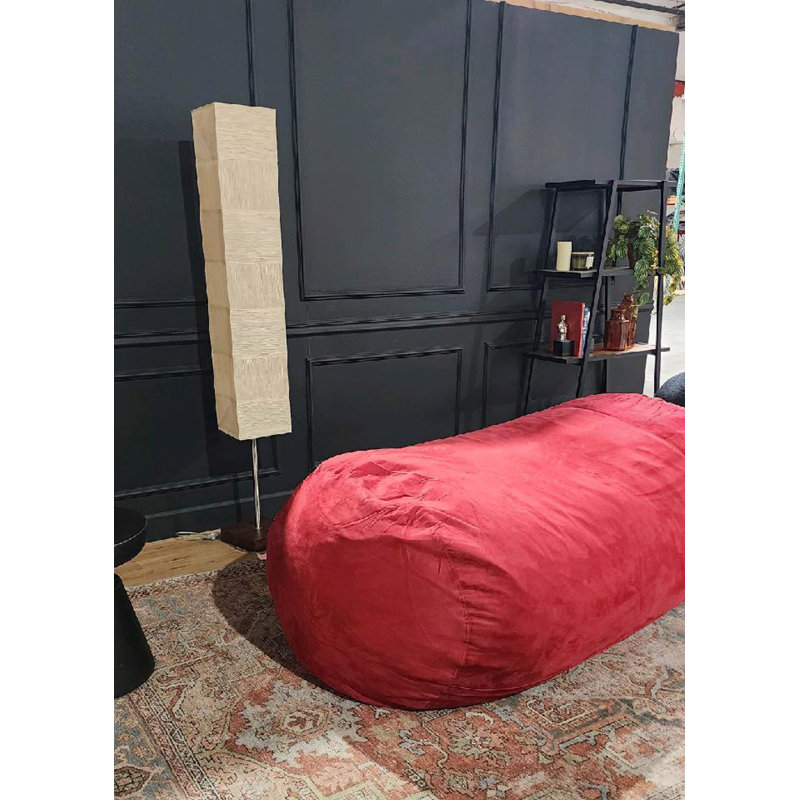 Cylindrical Bean Bag, Microfibre, Microfibre rouge, H 30,08 po x l 85,08 po x P 49,94 po