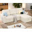 Canapé-lit avec canapé-lit, canapé-lit escamotable de 84 po avec 2 ports USB et porte-gobelets, canapé convertible en L capitonné avec méridienne de rangement-1774385598