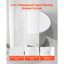 Rideau de douche sans crochets, rideau de douche imperméable 2 en 1 à tissage gaufré, rideau de 240 g/m² avec doublure amovible, 188 x 180 cm (blanc), fenêtre transparente et aimants, conçu pour les douches et les baignoires.