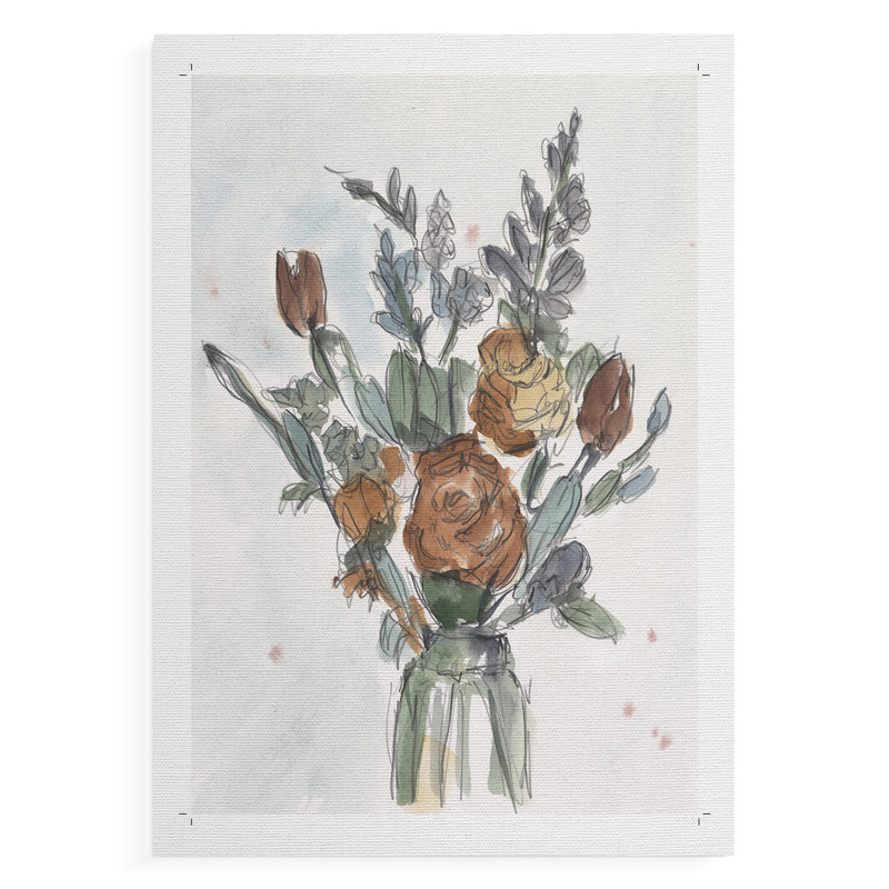 Arrangement floral aquarelle II - reproduction de toile seulement - NON-CADRE
