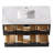 Solid wood 48'' Modern Wall Mounted Single Bathroom Vanity with Engineered Stone Top and Light-1830841673