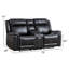 Causeuse inclinable manuelle en similicuir de 75 po de largeur avec console centrale et porte-gobelets (ensemble de 2)-2097838035