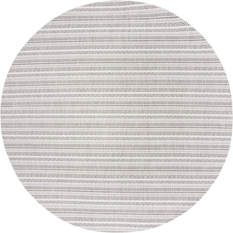 Outdoor Glimmer Area Rug Beige Color, Round 5'3"