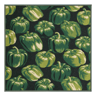  Washable Bell Pepper Green Vegetables Area Rug