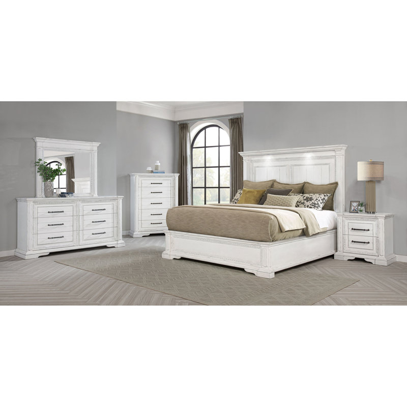 Commode de chambre blanche à 6 tiroirs