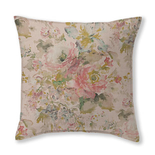 Faye Linen Floral Throw Pillow