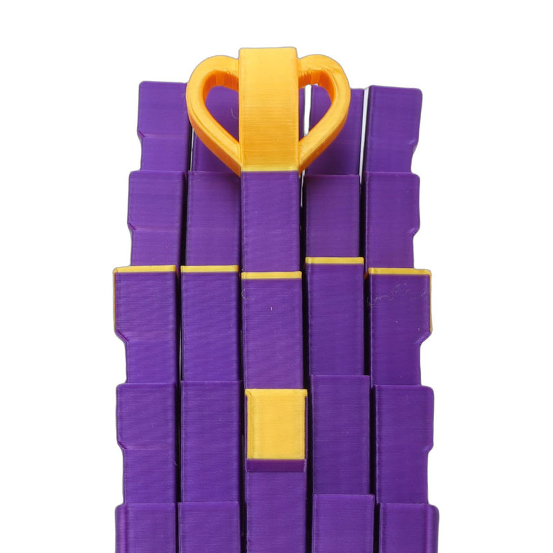 Boîte-cadeau imprimée en 3D Jouet amusant, modèle de puzzle, ornement mobile, jeu d'empilage variable PLA mauve et or brillant