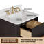 Meuble-lavabo flottant 24 po avec lavabo, meuble-lavabo mural cannelé, comptoir en faux marbre, tiroir à fermeture en douceur, entièrement assemblé, chêne noir-56160961-56160986
