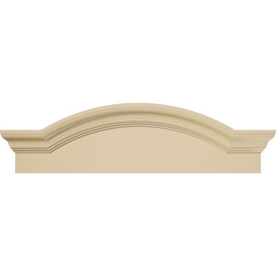 30"W x 8-1/2"H x 3"P Segment Arch W/ Flankers Smooth Signature Urethane Pediment, Primed Tan