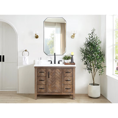 Javier 42'' Free Standing Bathroom Vanity with Cultured Marble Top