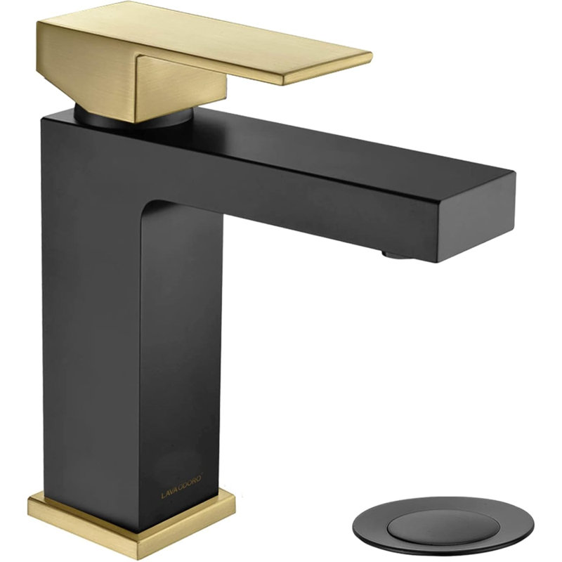 Robinet de lavabo vasque, robinet de lavabo à cuve simple à poignée simple avec ensemble de bonde escamotable