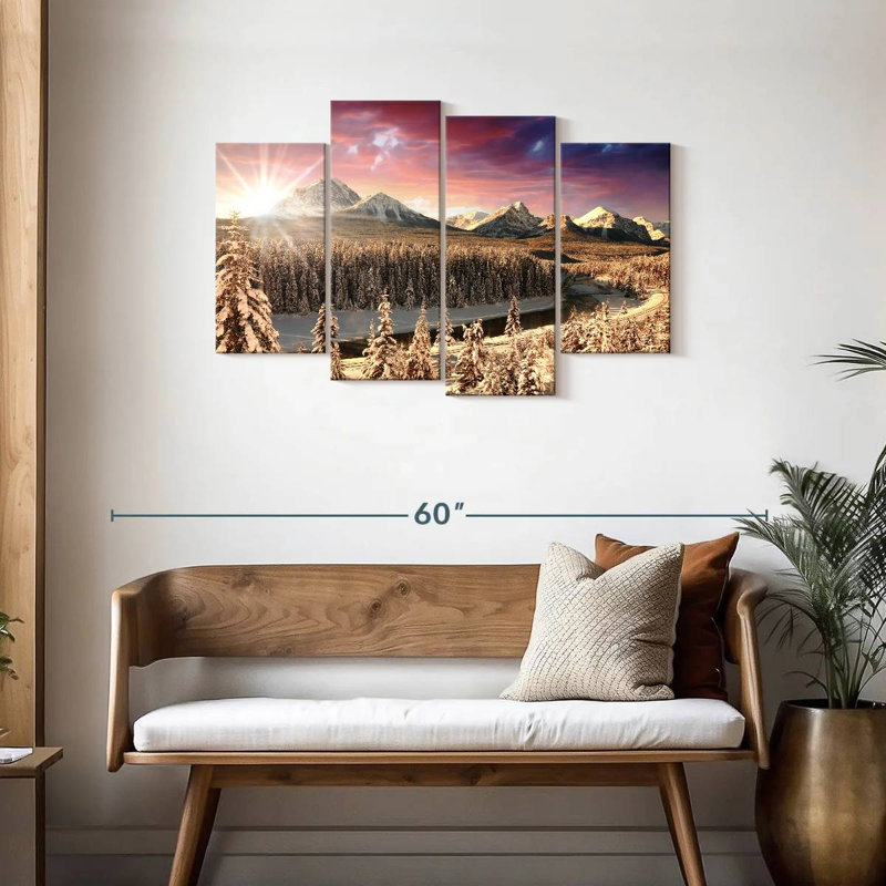 Alvord Alberta Rockies Winter Sun, H 27 po x l 43 po