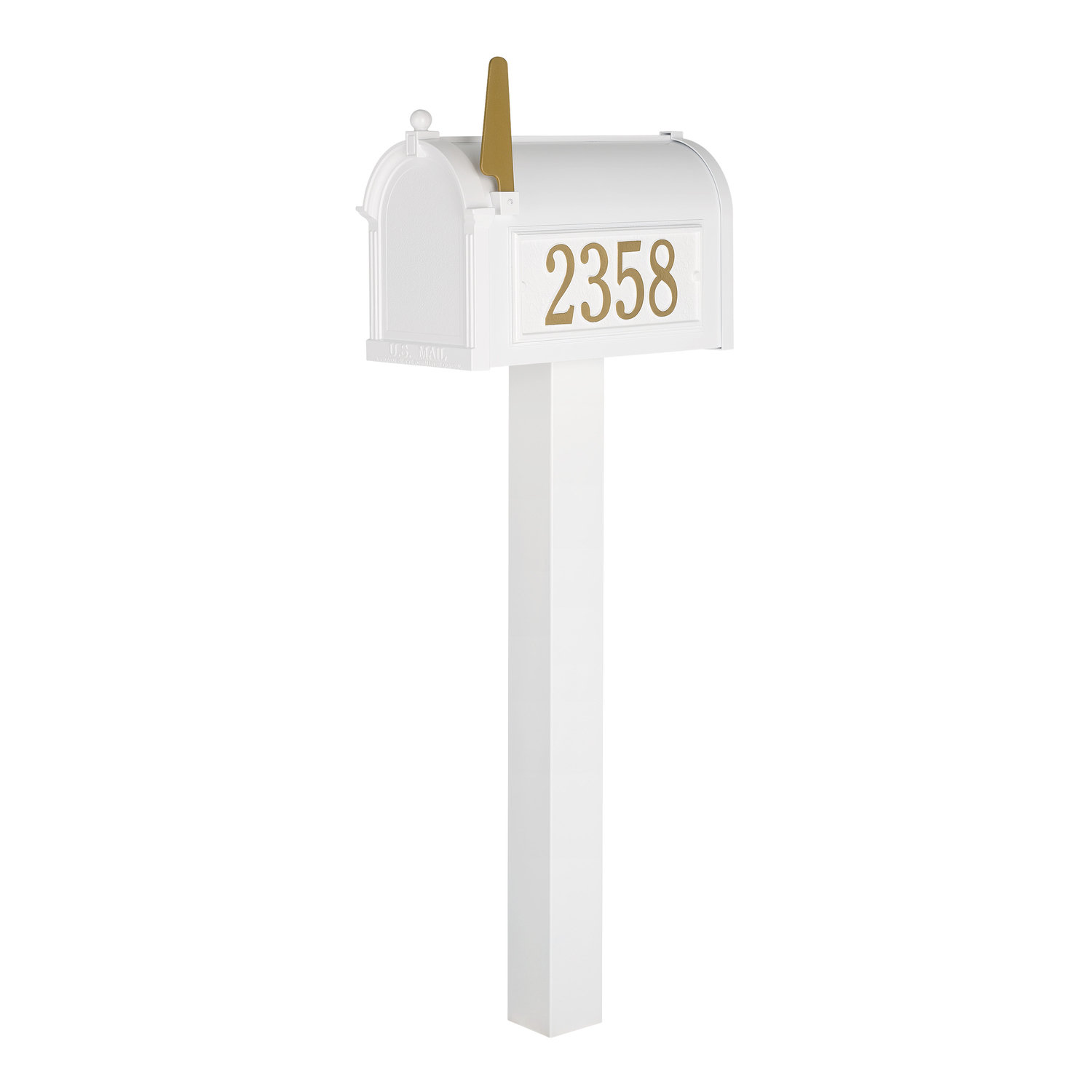 Premium Post-Mounted Mailbox, Yes, White