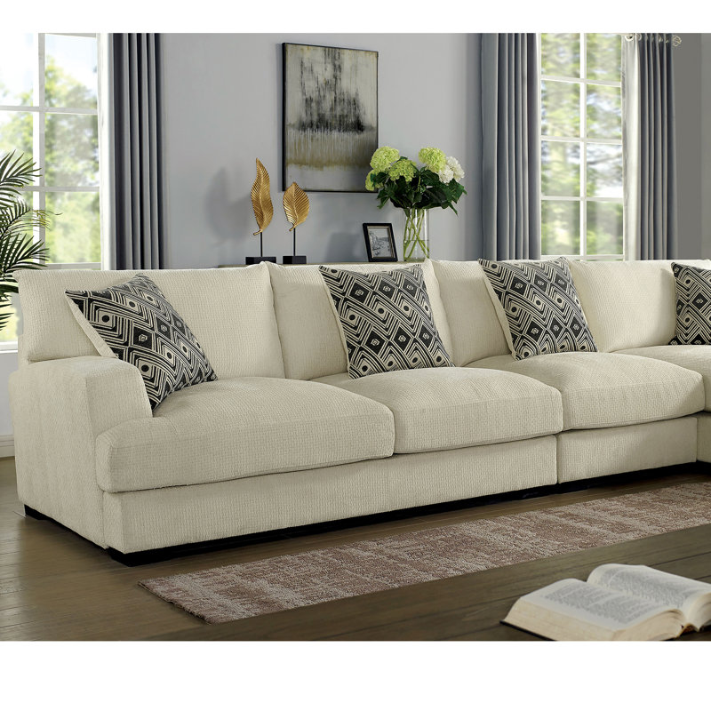 Canapé et méridienne modulaires en chenille de 146,25 po Ruthanne, Face à la droite