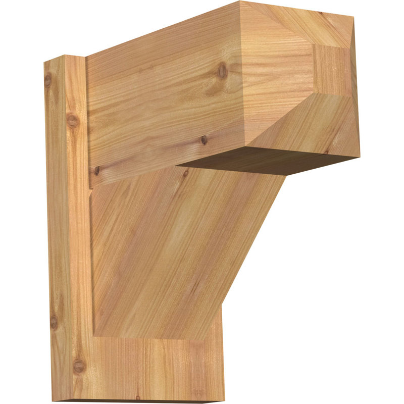 Artisan traditionnel en bois rustique, Cèdre rouge occidental l 7 1/2 po (lisse), P 14 po x H 14 po