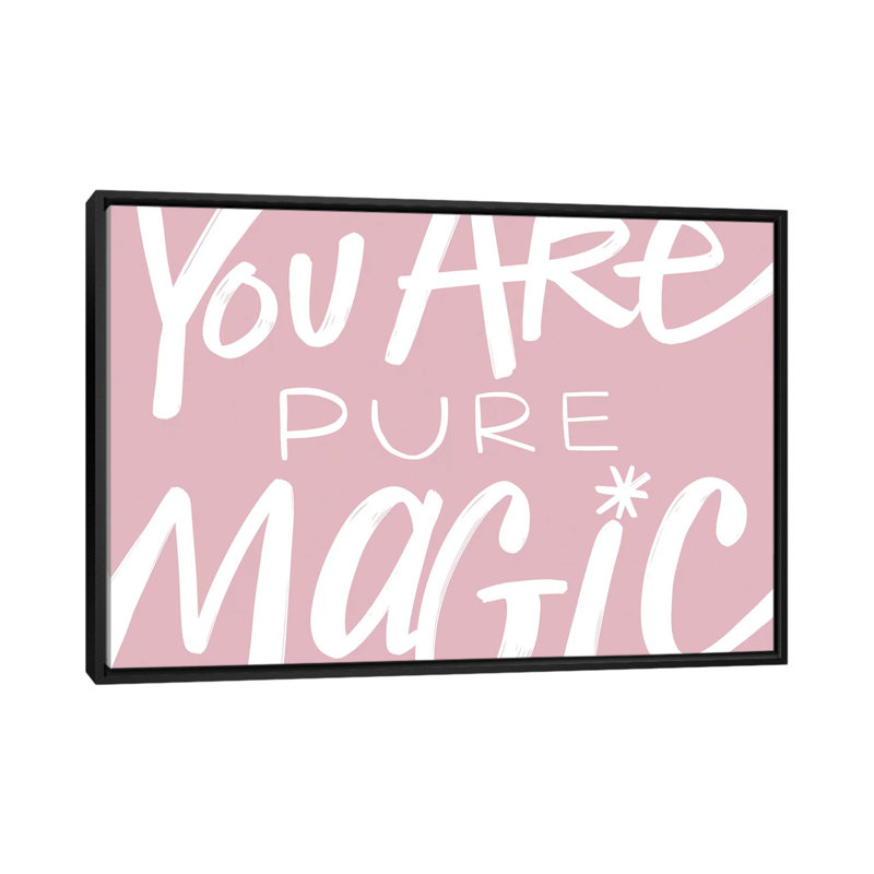 Pure Magic par Stephanie Corfee - impression d'art textuel, Toile avec cadre noir, H 40 po x l 60 po x 1,5 po, Pas de tapis