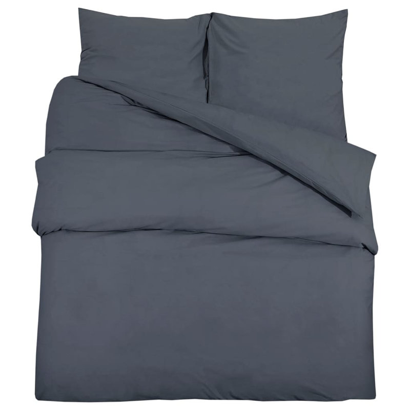 Modern & Contemporary Duvet Cover Set, Anthracite, 200 x 200 cm - 2 Standard Pillowcases