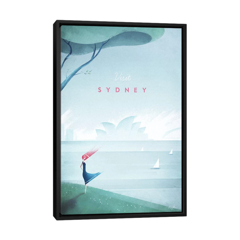 «Sydney» sur toile, H 26 po x l 18 po x P 1,5 po, Toile avec cadre noir, Pas de tapis