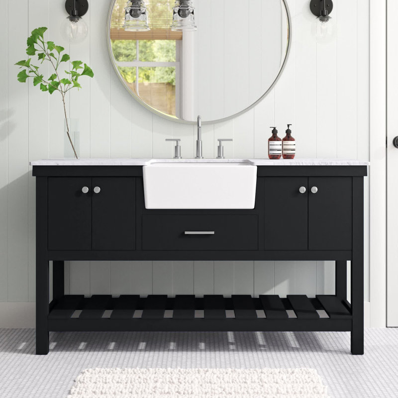 Meuble-lavabo simple 60 po Pelaghia, Noir