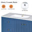 Meuble-lavabo sur pied 36 po avec lavabo en céramique, armoire de rangement avec 2 tiroirs et tablette en bois massif et panneau de fibres à densité moyenne