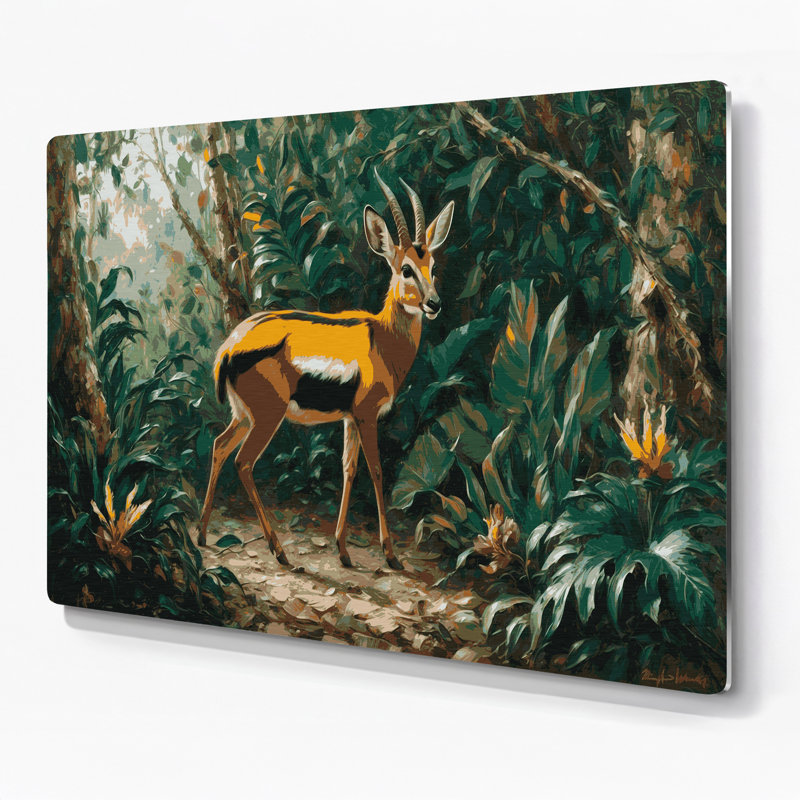 Wildlife Yellow backed Duiker Green Metal Wall Art
