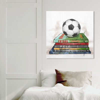 Soccer Books - Wrapped Canvas Graphic Art