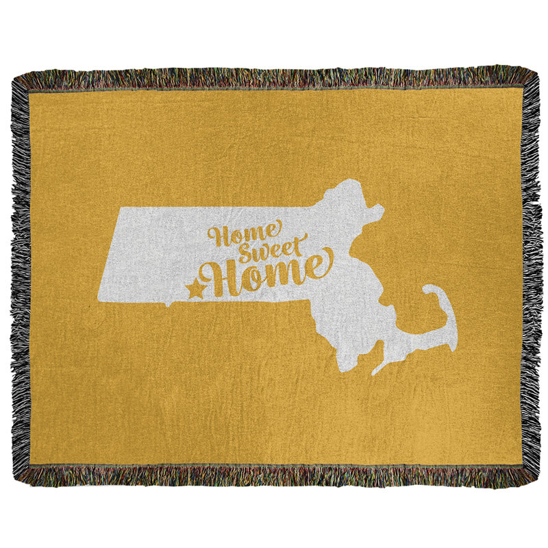 Jeté en coton tissé springfield massachusetts home, l 60 po x L 80 po, Jaune