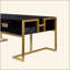Table basse moderne moderne avec 4 tiroirs et base dorée-423555667