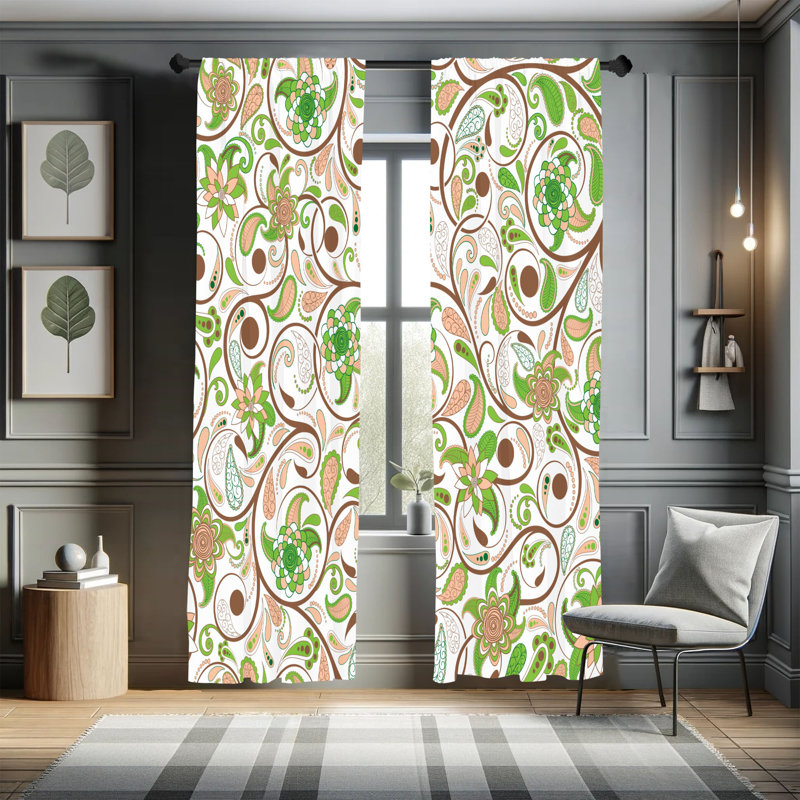 Paire de rideaux Ebern Designs, L 28 po x L 63 po